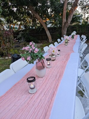 Aussenbereich für Bankette