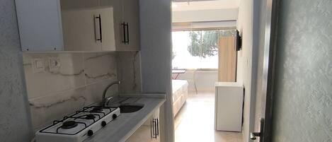 Suite estudio romántica | Cocina privada | Refrigerador y parrilla de estufa