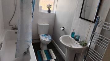 House | Bathroom | Combined shower/tub, deep soaking tub, hair dryer, towels