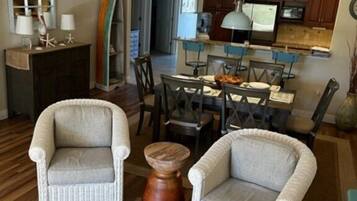 Condo, Multiple Beds, Balcony, Pool View | Living area | 40-inch flat-screen TV with cable channels, TV