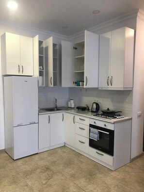 Frigorifero, forno, piano cottura, bollitore elettrico