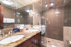 Bathtub, hair dryer, towels