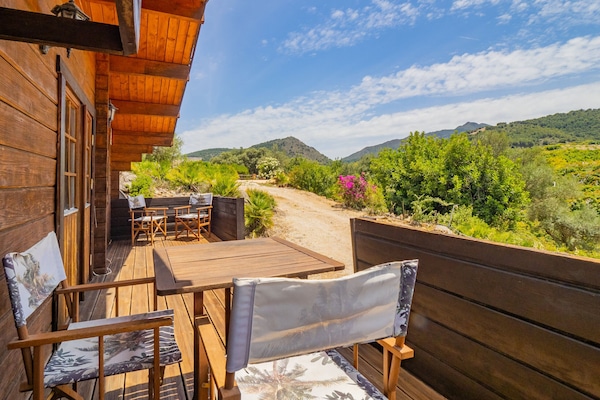 Natural space with two wooden cabins, ideal for independent families or friends. natural experience.