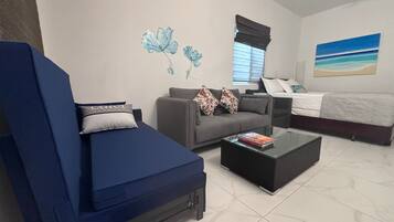 1 slaapkamer, een bureau, een strijkplank/strijkijzer, gratis wifi