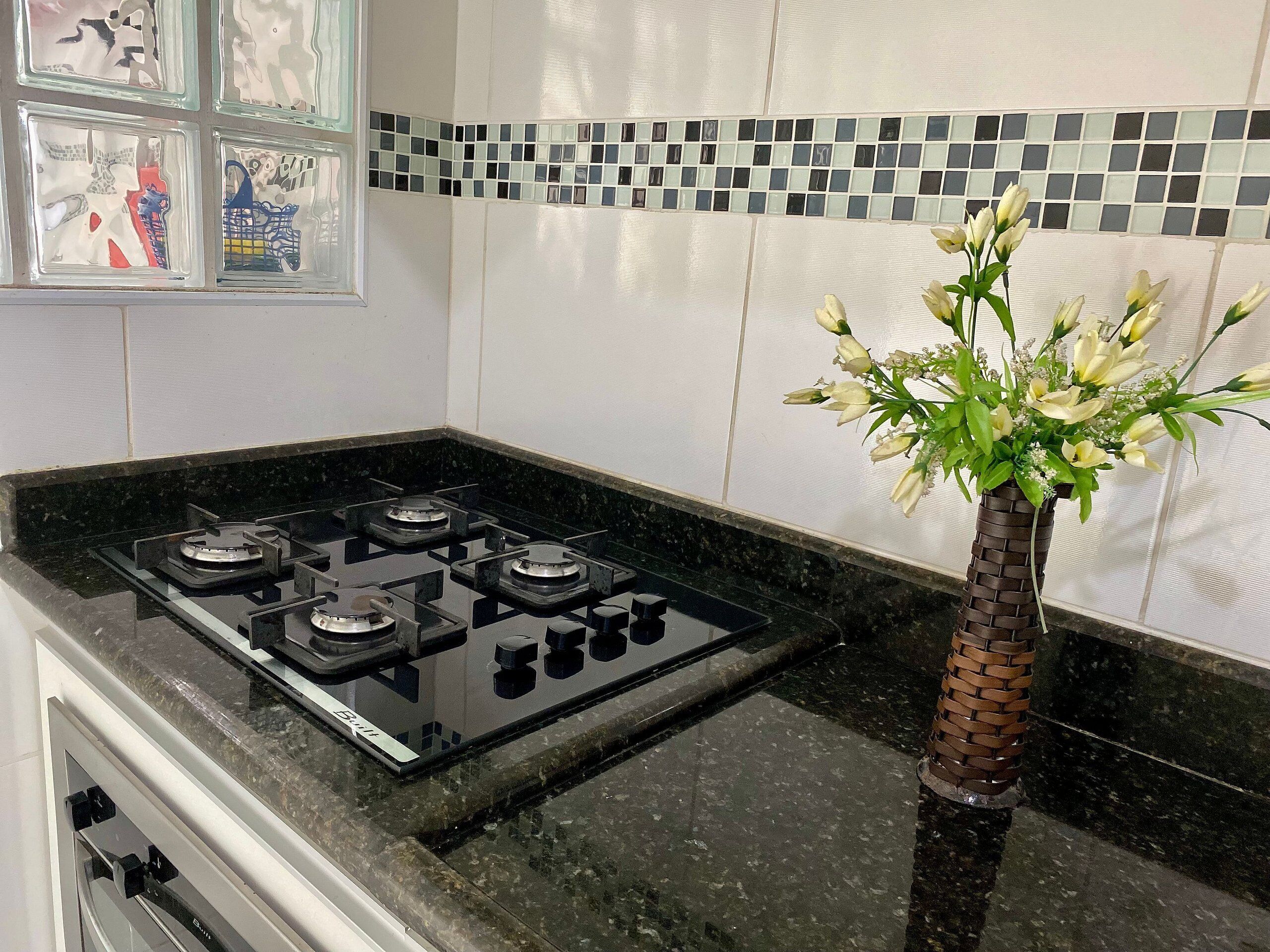 Apartamento | Cozinha privada | Geladeira, micro-ondas, liquidificador