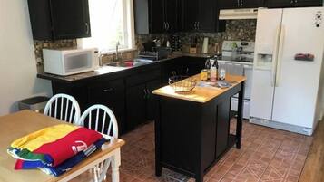 Fridge, microwave, oven, paper towels