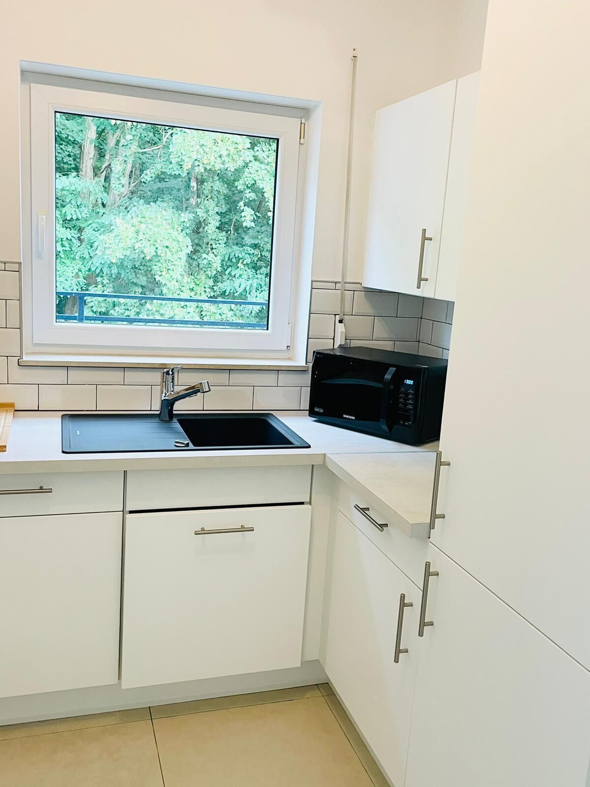 Full-size fridge, microwave, oven, stovetop
