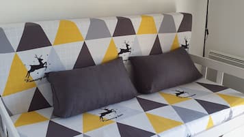 1 bedroom, iron/ironing board, bed sheets