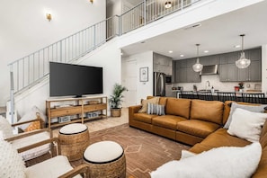 TV, fireplace, video games