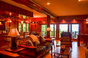 Fireplace, table football, books - Log Cabin 5BR Mountain Views Private Club Access (Yancey County)