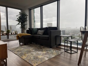 Apartment, 2 Queen Beds | Living area - Luxury 2 Bedroom En-suite Apartment Balcony View (Salford)