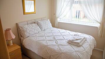 2 bedrooms, bed sheets