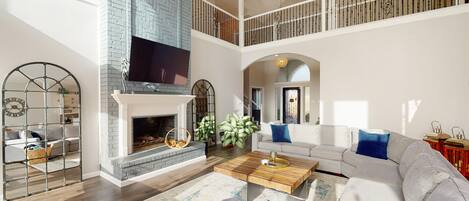 TV, fireplace, DVD player