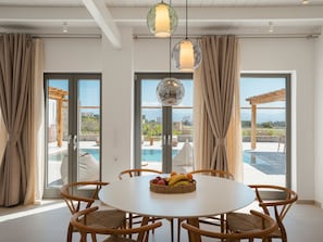 Dining - Luxury Villas with beautiful pool view! Family-sized with a  7,000 sqm garden! (Paros)