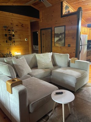 Smart TV y chimenea 