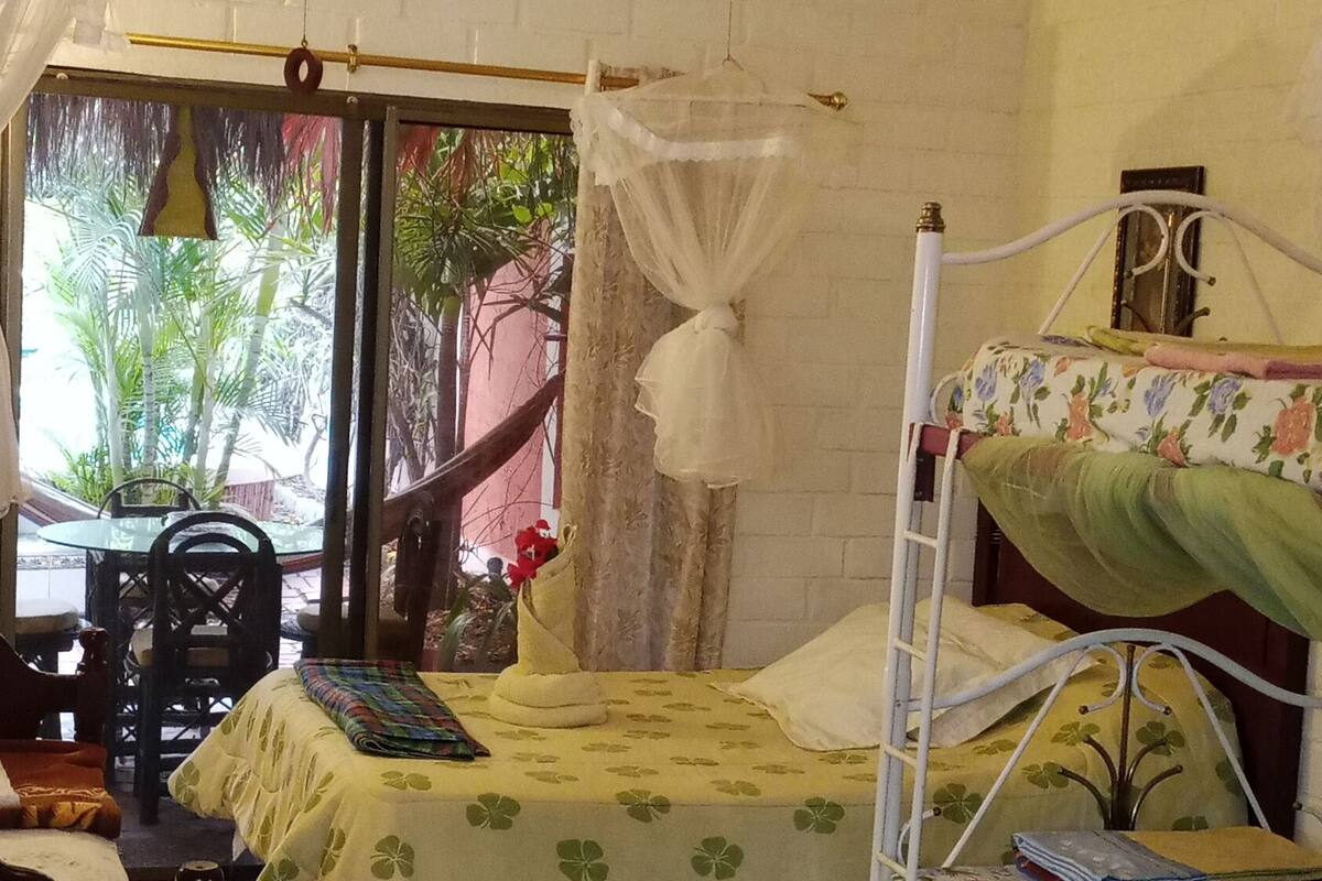 Blackout drapes, iron/ironing board (on request), WiFi (free)