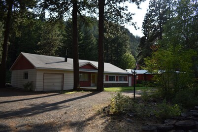 Tranquil, Nostalgic Riverfront Property on 1/2 acre on White Pass