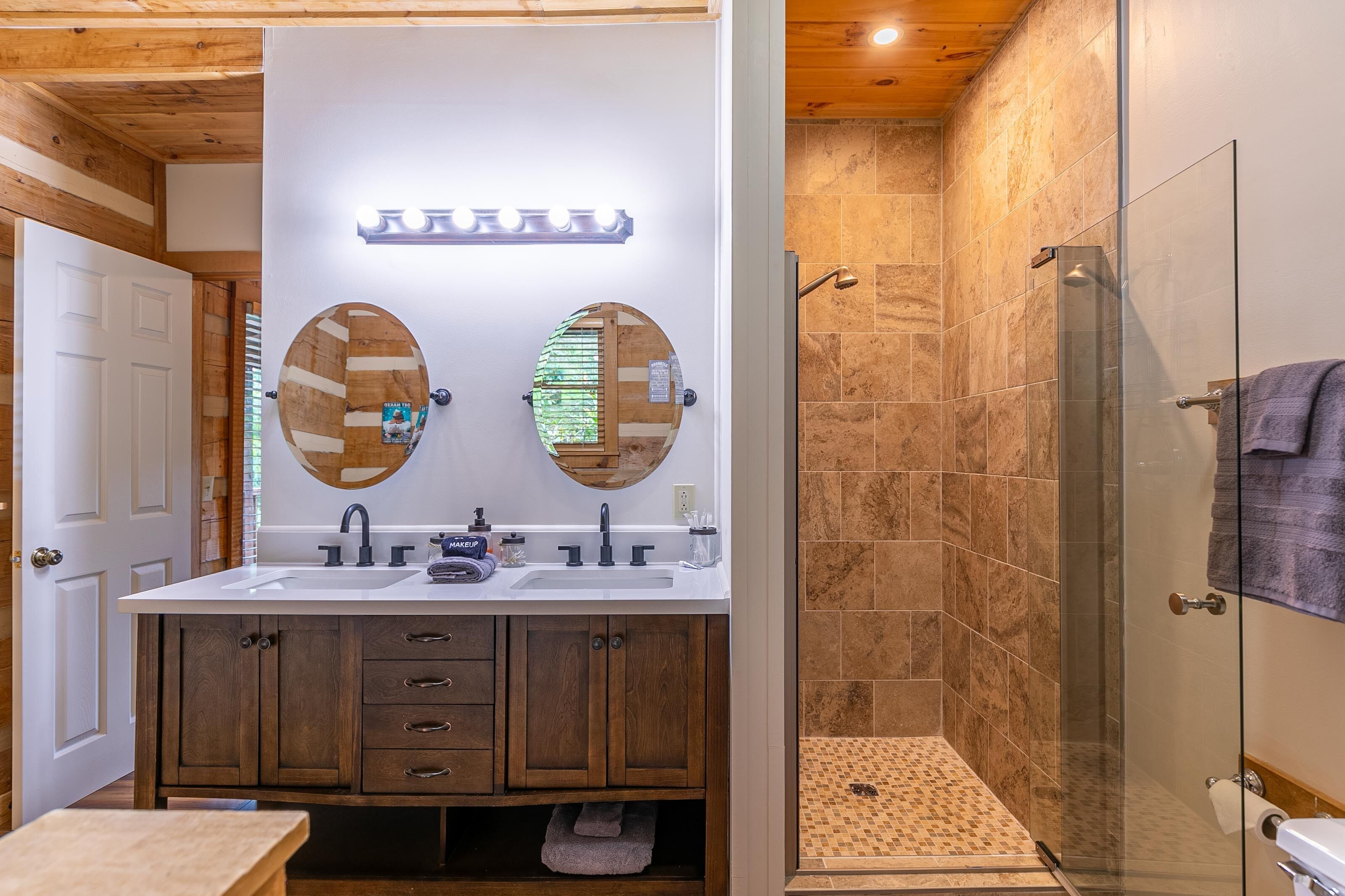 Main Level- Master Bathroom- double sink, shower and tub