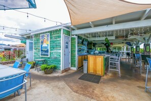 Outdoor dining - Newly remodeled with AC, gorgeous ground floor condo 87, 3 min walk to beach (Koloa)
