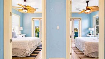 2 bedrooms, desk, iron/ironing board, travel crib