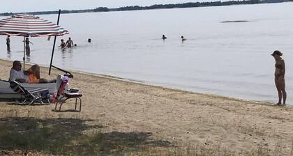 Northern 825' of private beach with Beach Beds on Lake Nipissing