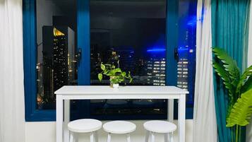 City Condo, 1 Queen Bed, City View | 1 bedroom, desk, iron/ironing board, free WiFi