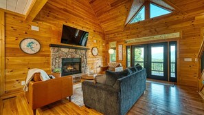 TV, fireplace, table football, ping pong