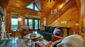 TV, fireplace, table football, ping pong