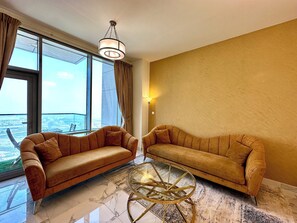Living area - Lux BnB I Amna Tower I Sky Line Views (Dubai)