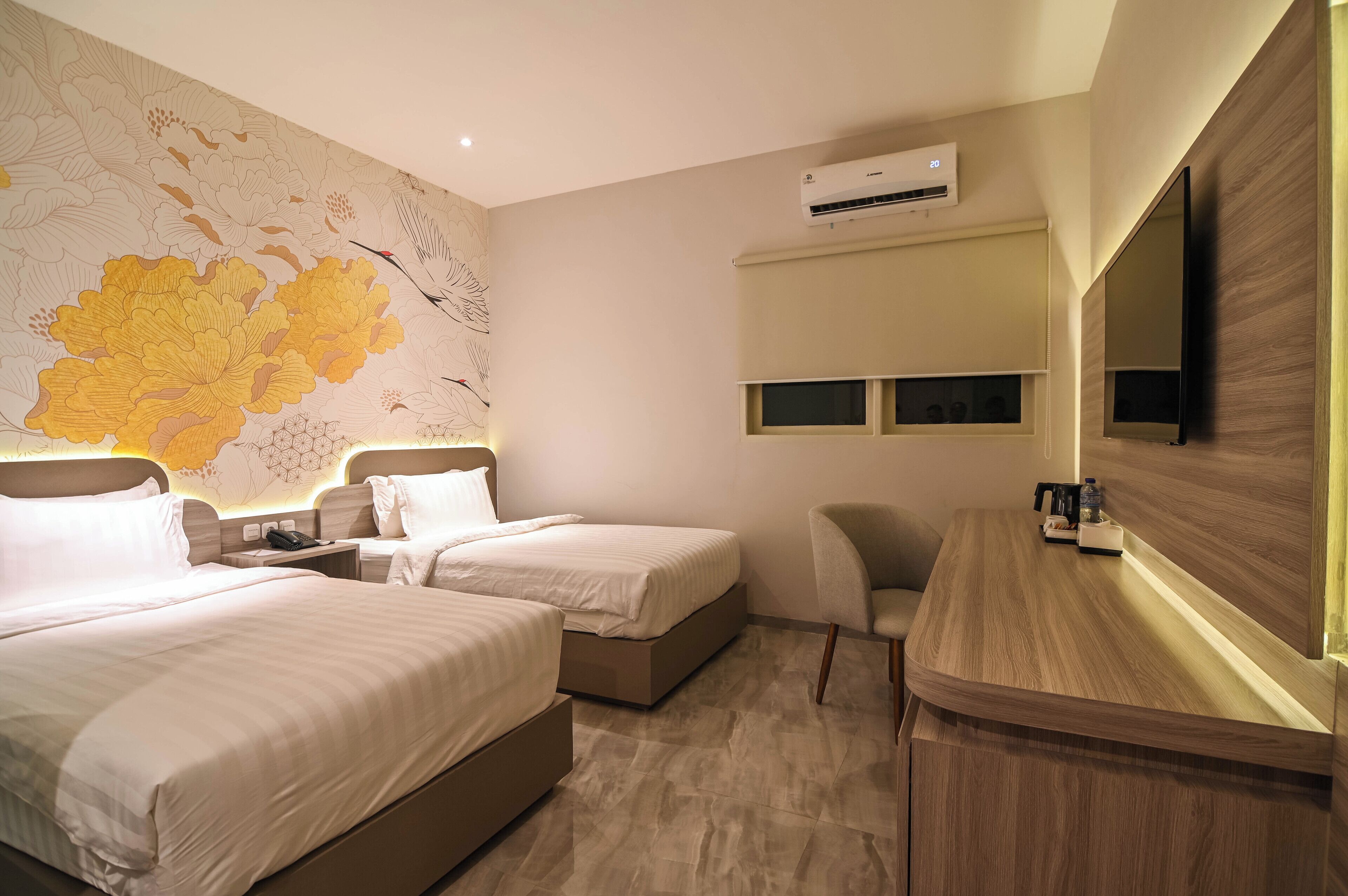 豪華客房, 2 張單人床, 非吸煙房 | 1 間臥室、書桌、隔音、免費無線上網