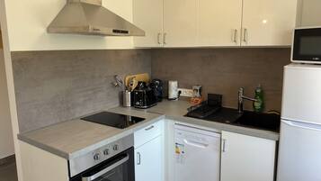 Fridge, oven, stovetop, dishwasher