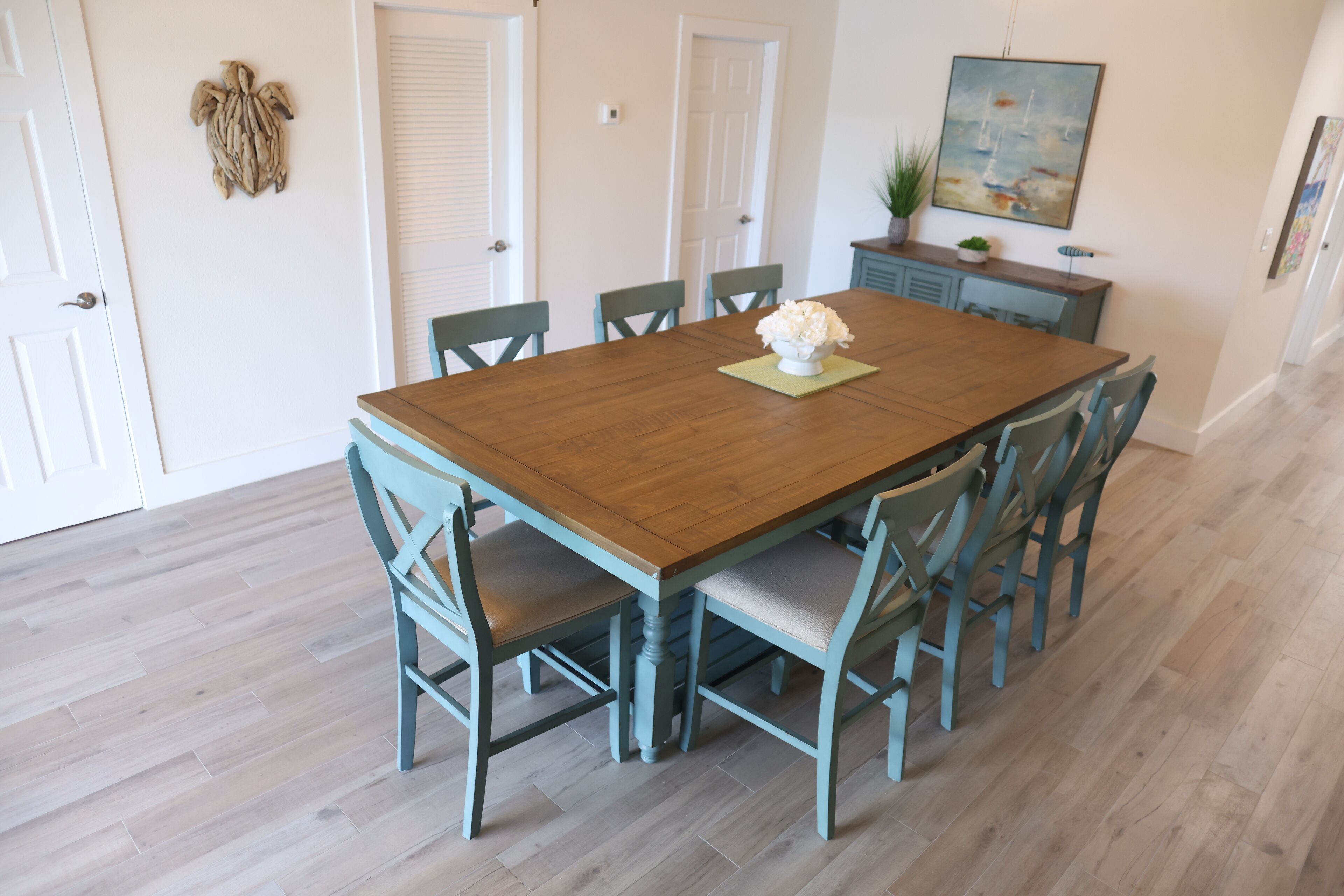 premier villa, canal view | in-room dining