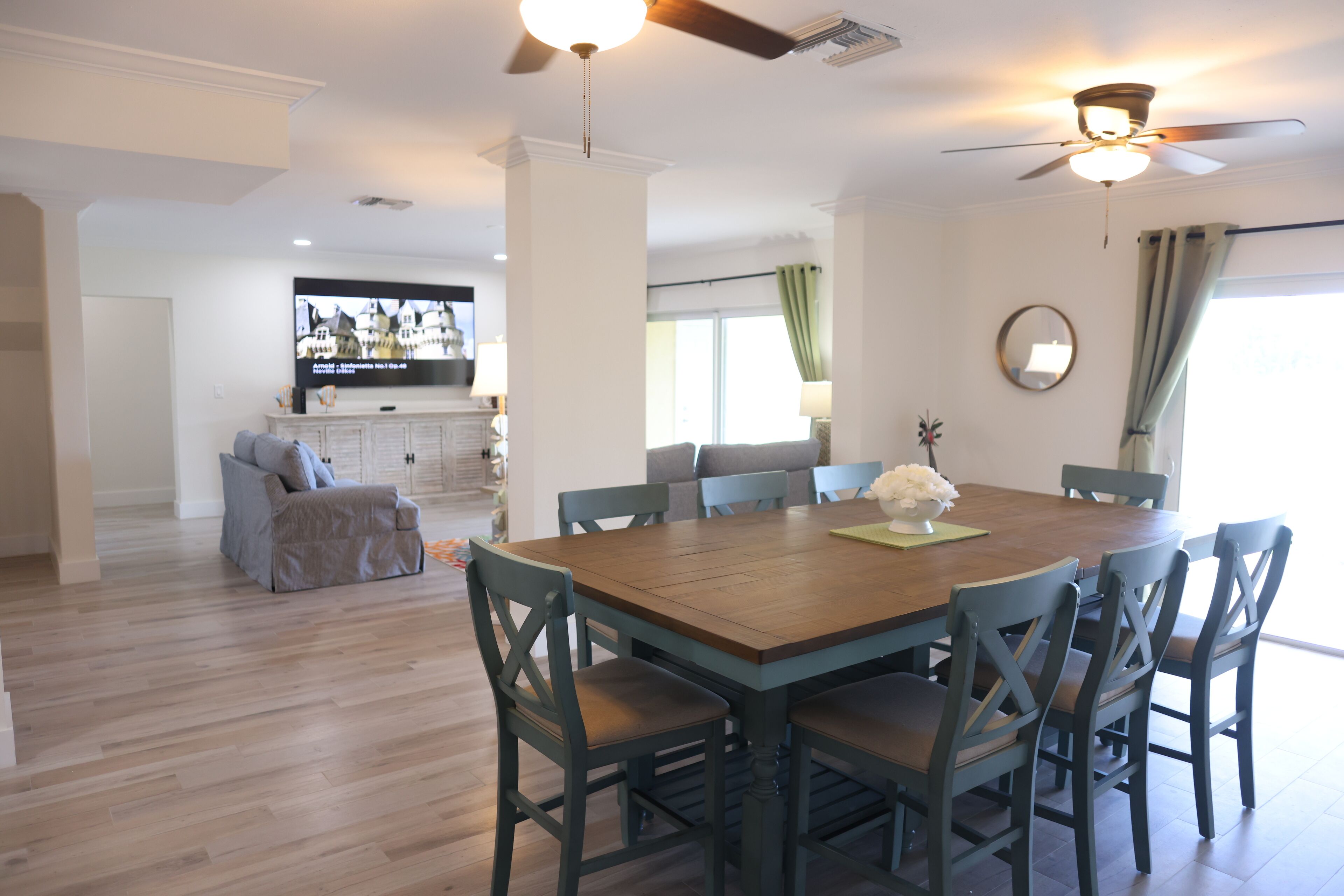 premier villa, canal view | living area