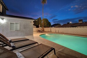 Outdoor pool, a heated pool