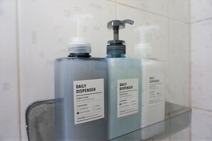 Shower, towels, soap, shampoo - From Zero to Hero: 2BR Haven in the Heart of HBC! (Seoul)