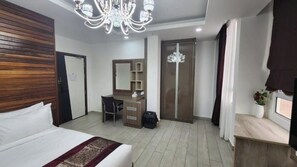 Individually furnished, laptop workspace, blackout curtains