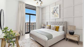 Belgravia Heights 705 | Ropa de cama de alta calidad, caja fuerte, mobiliario individual