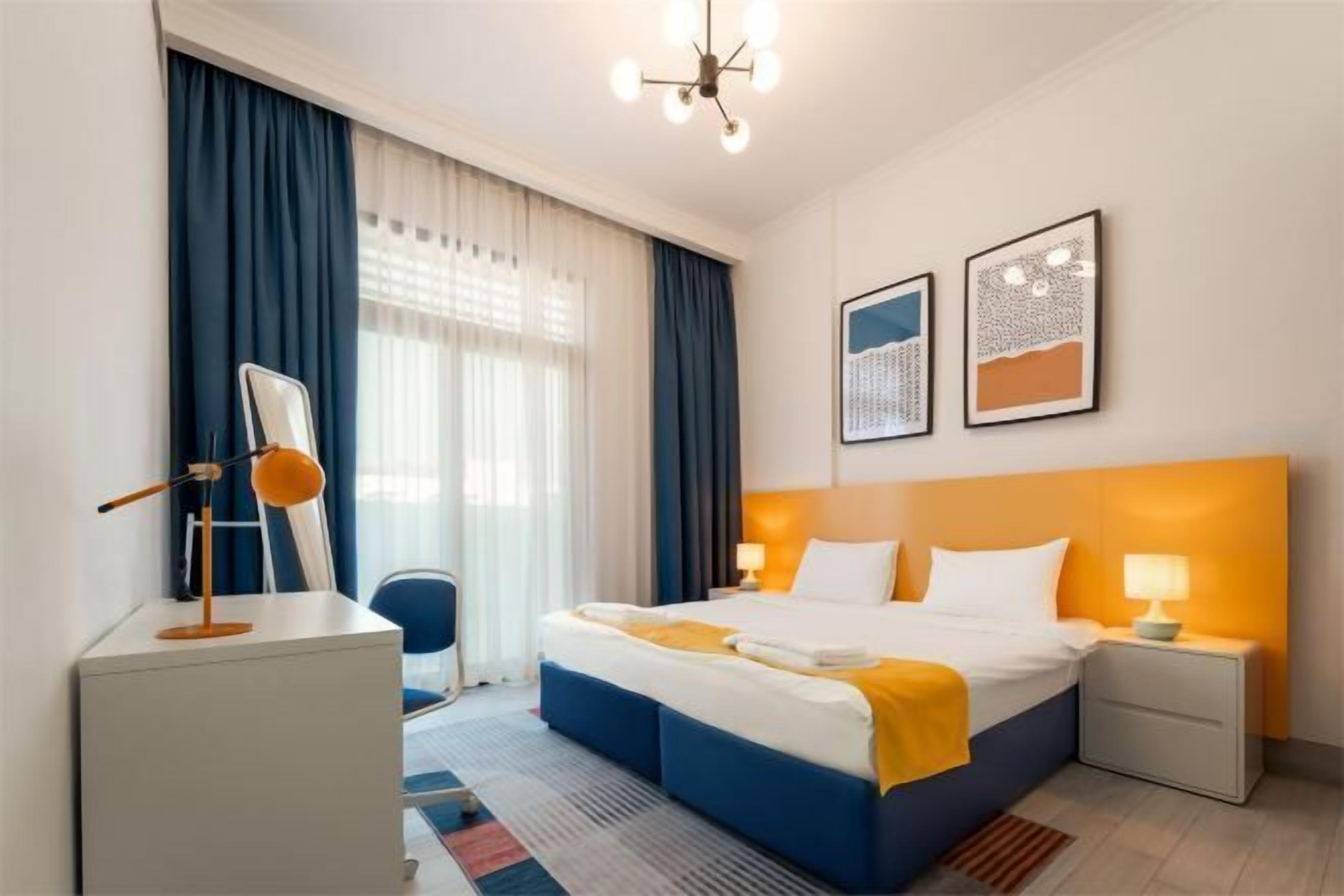 In-room safe, desk, laptop workspace, blackout curtains