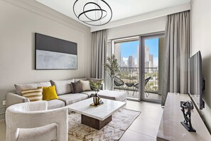 Appartement exclusif | Aire de séjour | Téléviseur connecté de 50 po avec télévision numérique