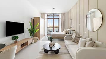 Standaard studio | Woonkamer | Een 50-inch smart-tv met digitale zenders