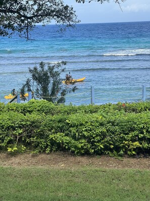 Enjoy ocean views from a serene coastal setting with access to kayaks.