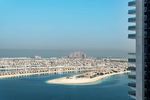 Enjoy breathtaking views of the city and coastline from this high-rise hotel.