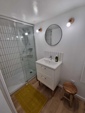 Shower, hair dryer