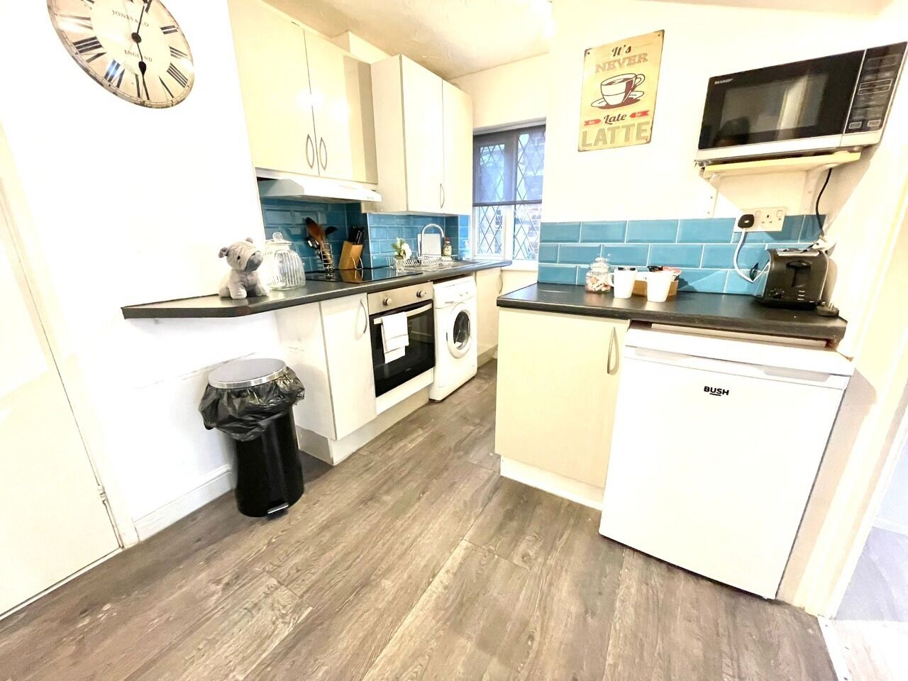 Fridge, oven, stovetop, dishwasher