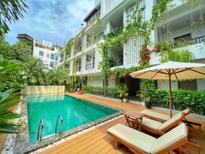 Outdoor pool - Comfort Room in quiete cozy pool area 5 min from city center! (Krong Siem Reap)