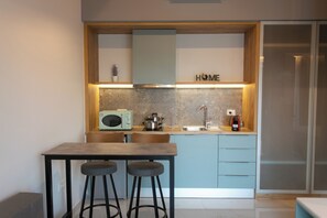 Luxury Condo | Private kitchen | Stovetop, espresso maker, electric kettle, cookware/dishes/utensils - Elais Luxury Villas (Parga)