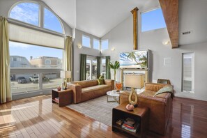 Smart TV, fireplace, video games, books