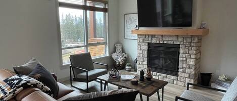 Télévision, cheminée