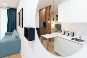 Comfort-Apartment | Eigene Küche | Kühlschrank, Mikrowelle, Ofen, Herdplatte