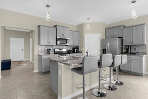 Microwave, dishwasher, high chair